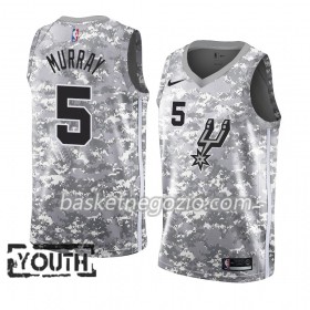 Canotte Bambino San Antonio Spurs Dejounte Murray 5 2018-19 Nike Grigio Swingman